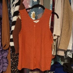 NWT Bixby Nomad Sleeveless Knit Orange Blouse